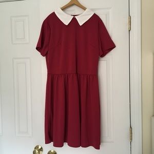NWT Peter Pan Collar Red Dress